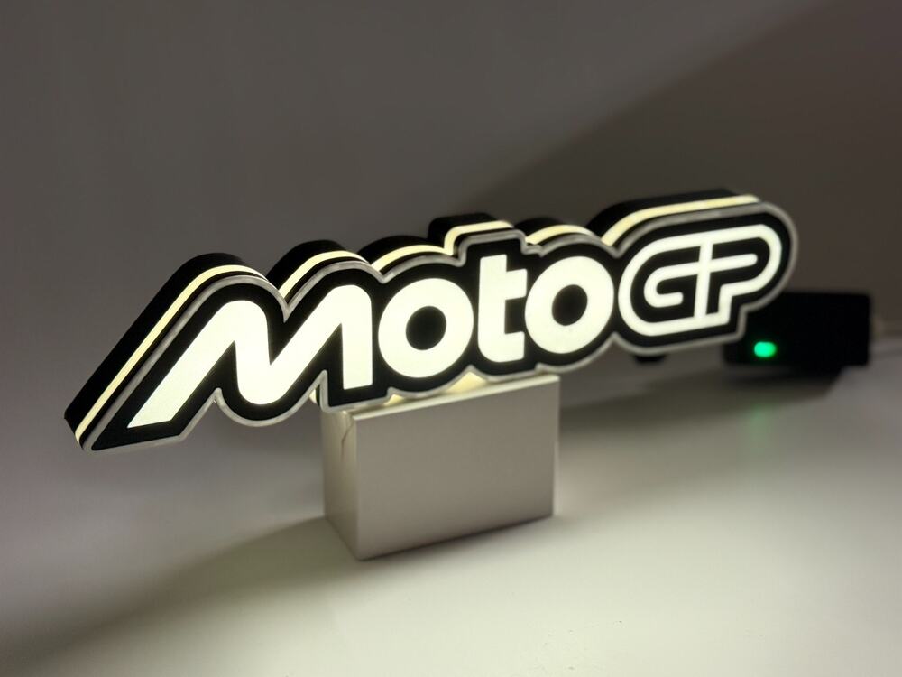 MotoGP LED 3D Lightbox Sign 11" Garage Man Cave Motorcycle Racing USB USA Made